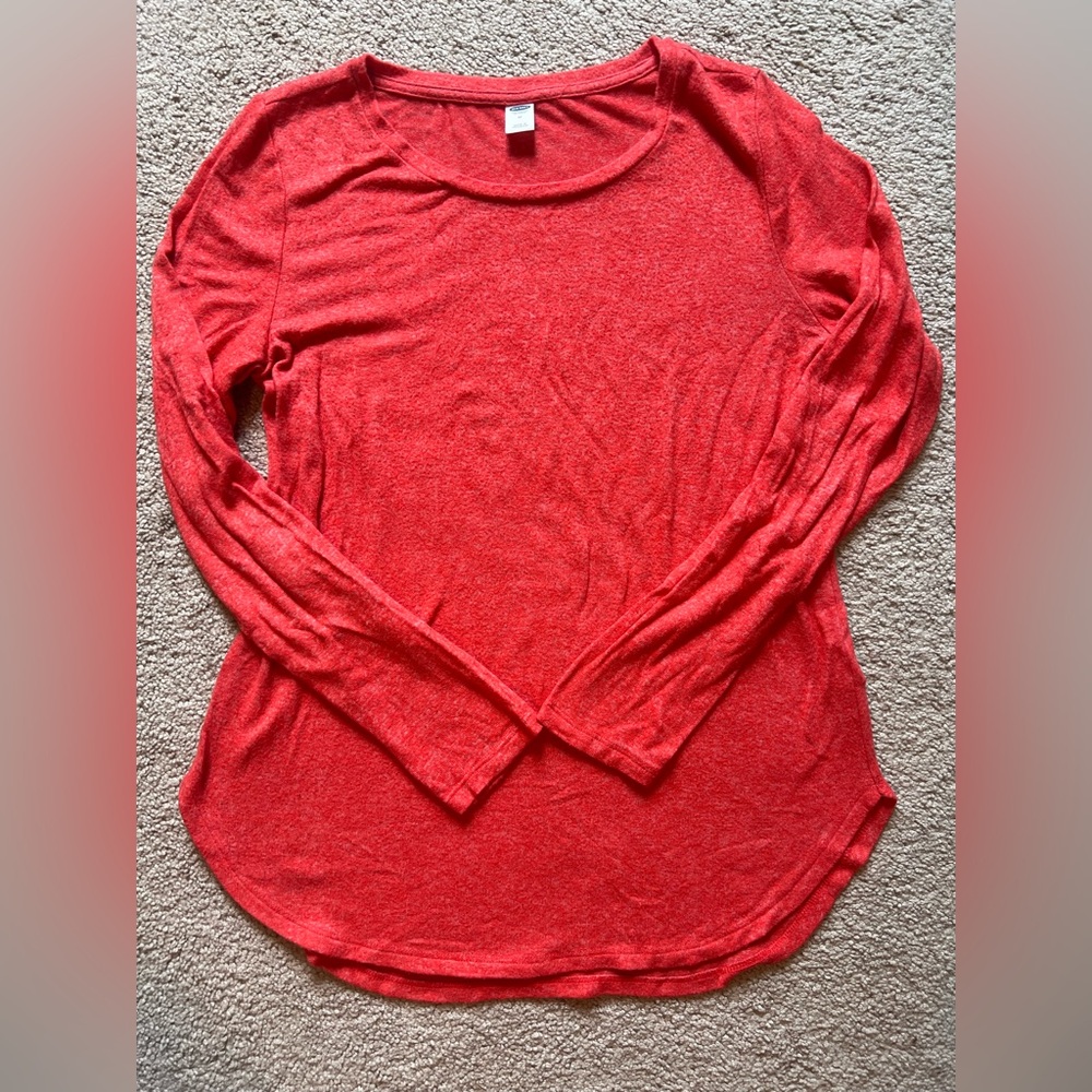 Old Navy Vibrant Red Long Sleeve Tee